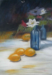 Stillleben mit Vase - Zitronen
