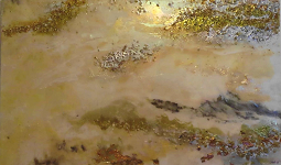 Marmor goldfärbiges Resinbild