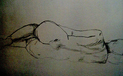 liegender Frauenakt Bleistift